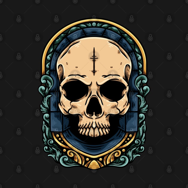 Skull With Baroque Ornament by andhiika