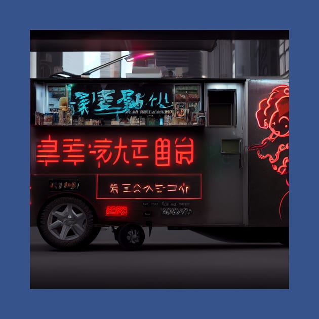 Cyberpunk Tokyo Ramen Food Truck by Grassroots Green