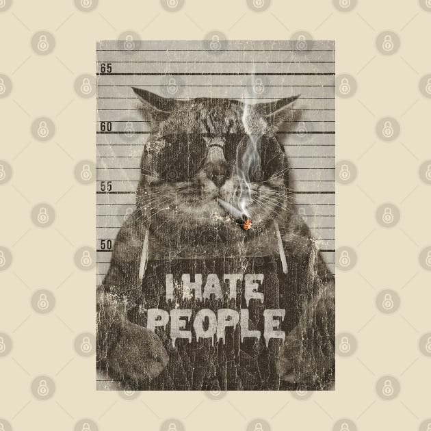 VINTAGE CAT I HATE PEOPLE by sepatubau77