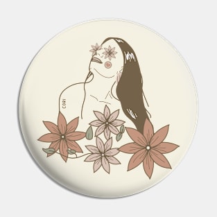 GIRL FLOWERS Pin