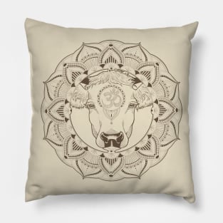 Mandala Cow Pillow