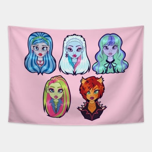 Monster High G1 Ghouls - Ghoulia, Abbey, Twyla, Venus, Toralei Tapestry