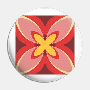 Red, Pink and Yellow Modern Frangipani Pin