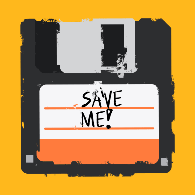 Retro Save me Floppy Disk - Distressed Grunge by romelbarua