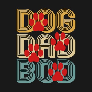 Dog Dad Foot Print Vintage Funny Gift T-Shirt