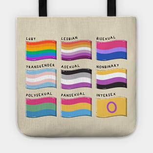 Retro LGBTQIA Pride Flags Tote