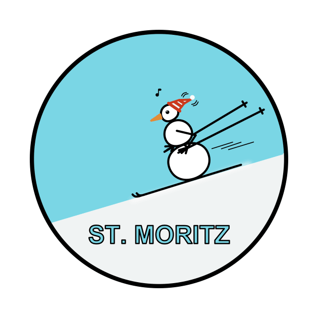 Frosty the Snowman skiing in St. Moritz by Musings Home Decor