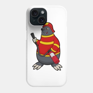 Mole as Firefighter with Fire extinguisher Phone Case