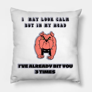 Bruiser, the bulldog with an attitude Pillow