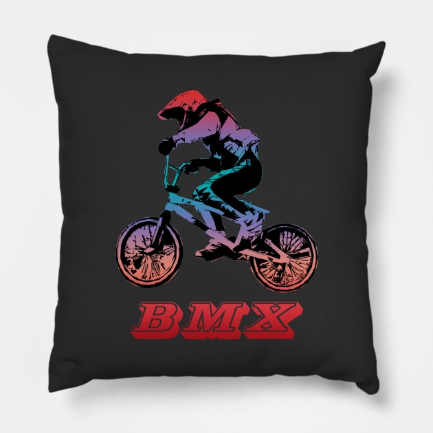 bmx Pillow by rickylabellevie