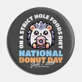 National Donut Day Pun Cute Kawaii Hedgehog Pin