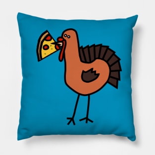 Thanksgiving Turkey Eating Pizza Pillow