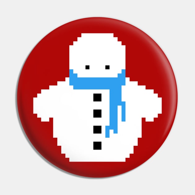 Cute Christmas Pixel Snowman Pin by perdita00