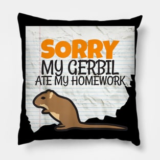 Sorry My Gerbil ate my Homework Kids, Teacher School Pillow