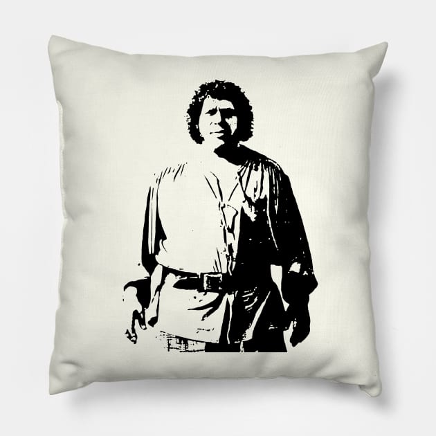 Andre The Giant Black And White Pillow by ANDREANUS