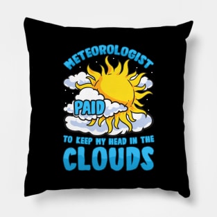 Meteorologist: Paid To Keep My Head In The Clouds Pillow