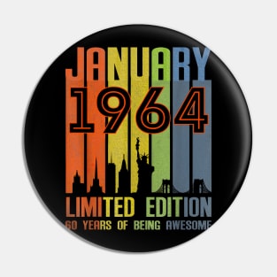 January 1964 60 Years Of Being Awesome Limited Edition Pin