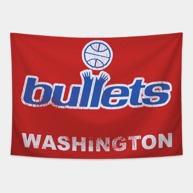 Bullets Defunct Basketball Design Tapestry by darklordpug