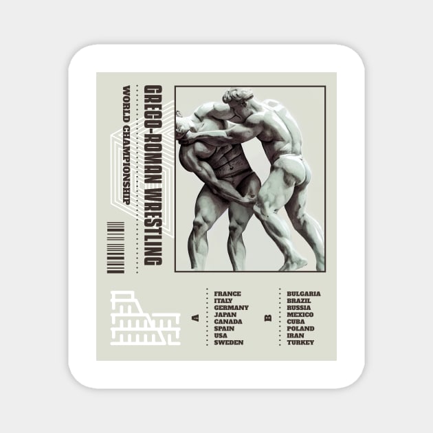 Greco Roman Wrestling Magnet by Tip Top Tee's