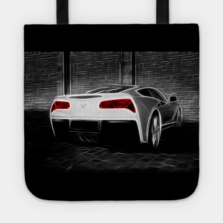 C7 - Corvette - black white Tote