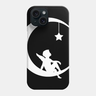 Angel On A Moon Phone Case