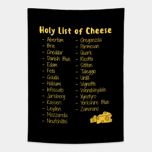 A-Z Holy List of Cheese Tapestry