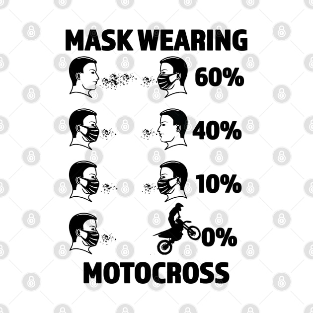 Mask Wearing vs Motocross Riding - Funny Motocross Gift - Black Lettering & Design by RKP'sTees