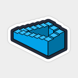 Isometric Penrose Stairs pixel art Magnet