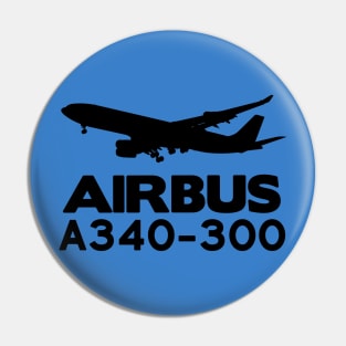 Airbus A340-300 Silhouette Print (Black) Pin