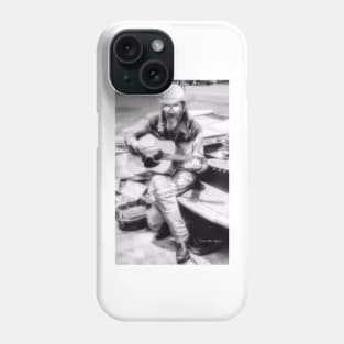 Guitar Man - Black and White Phone Case