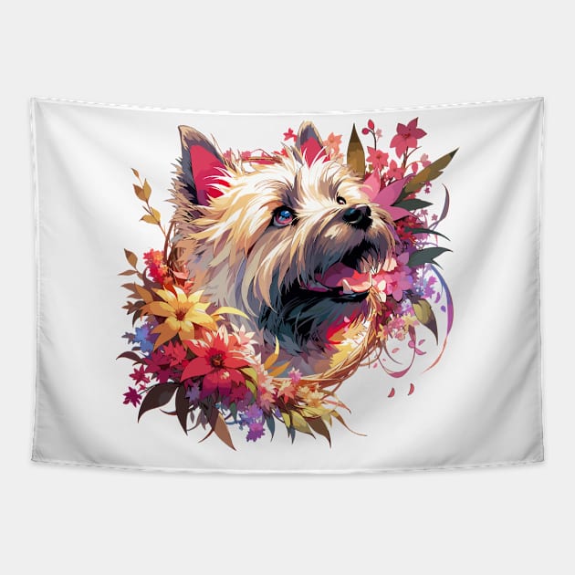 Cairn Terrier Joyful Mothers Day Dog Mom Gift Tapestry by ArtRUs