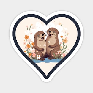 Otter Couple Magnet