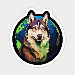 Alaskan Husky Earth Day Magnet