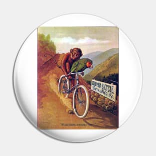 Monkey and Parrot on a Bike Pin