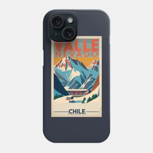 A Vintage Travel Art of Valle Nevado - Chile Phone Case