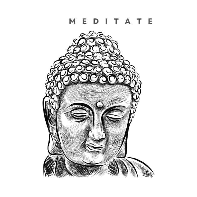 Meditate Buddha by BhaktiCloudsApparel