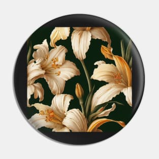 Daylily Rustic Vintage Botanical Style Pin