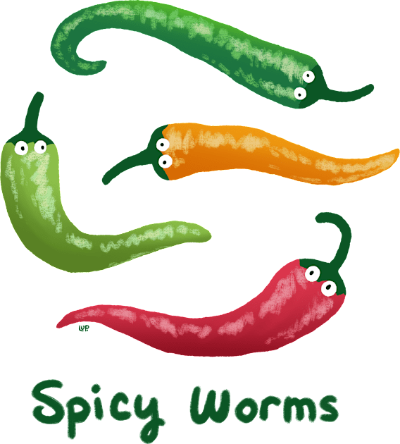 Spicy Worms Kids T-Shirt by lupi