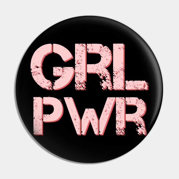 Grl Pwr - Girl Power - Minimal Feminist Typography Pin by StudioGrafiikka