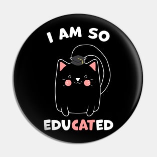 Black Cat Graduation Gift Cat Lover Pin