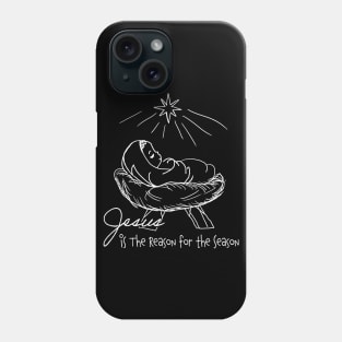 Religious Line Art Christmas Jesus is the Reason for the Season Phone Case