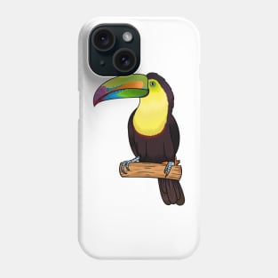 Keel-billed toucan bird cartoon illustration Phone Case