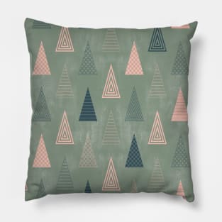 Sage Green Minimal Christmas Trees Pillow