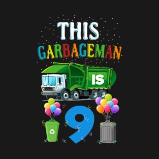 Eight 8 Year Old Birthday Garbage Truck 8th Birthday Party T-Shirt