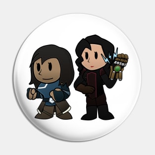 Paper Korra and Asami Pin