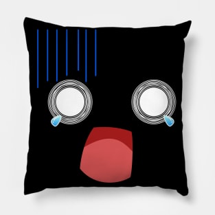 Nani?! Scared Anime Face, white eyes Pillow