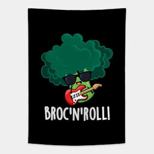 Brock And Roll Cute Veggie Broccoli Pun Tapestry