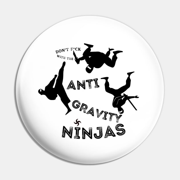 Anti Gravity Ninjas (White Over Black) By Abby Anime(c) Pin by Abby Anime