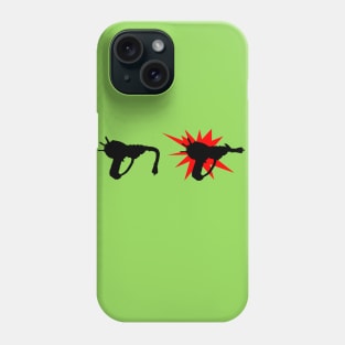 Zombie Pack-a-Punched Ray Gun on Lime Green Phone Case