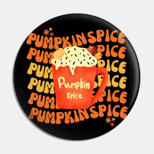 Retro Vintage  Pumpkin Spice Latte Lovers  Funny Pumpkin Fall Pin